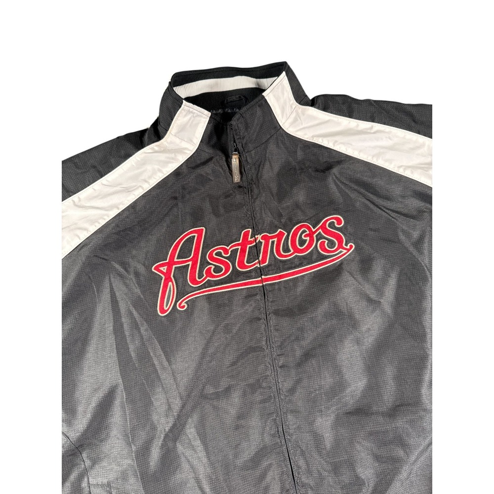 Vintage Majestic Houston Astros Jacket Mens 5XLT Black Full Zip Windbreaker Logo